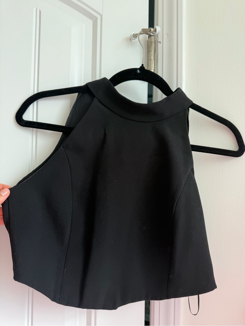 Zara Black High-Neck Crop Tank